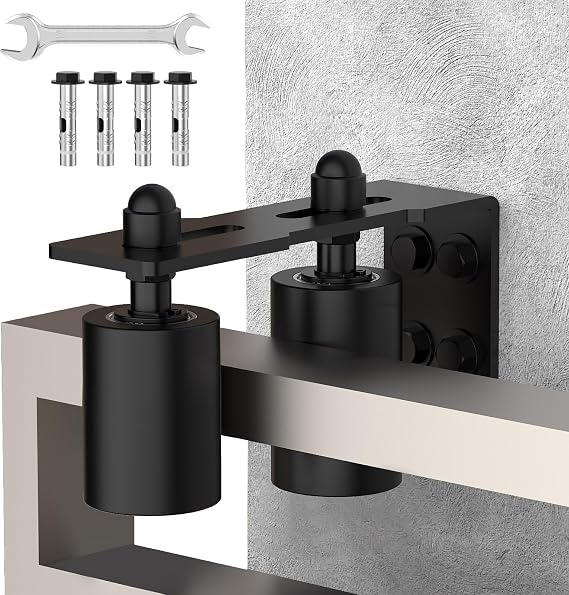 Sliding Gate Guide Rollers, Adjustable 3" Nylon Wheels, Black-1pc