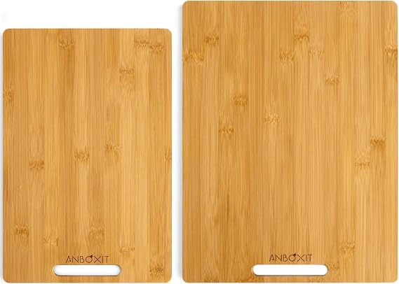 ANBOXIT Appliance Slider, Deep - Medium & Deep - Large, Bamboo Sliding Tray for Coffee Maker, Kitchen Countertop Appliance Rolling Tray, Coffee Pot Slider Tray with Rubber Wheels