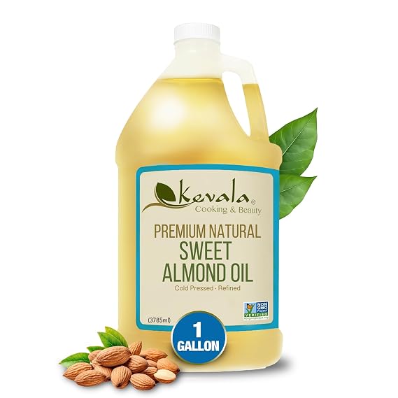 Kevala Sweet Almond Oil - 1 gal, Vegetable Salad Dressing Base, Hair Oil
