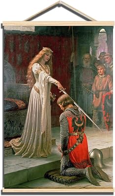 Edmund Blair Leighton Wooden Hanging Poster - Honor Art Print Wall Hanging - Classical Historical Illustrations - Fine Art Prints - Cool Home Decor for Gallery - With Frame