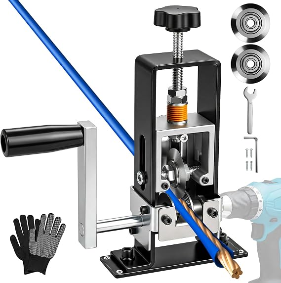 Manual Wire Stripper, Wire Stripper Machine, Scrap Copper Wire Stripper, Electric/Hand Crank Dual Drive, Scrap Copper Recycling and DIY, Suitable for Diameters Ranging From 0.06 to 1 inch | Dual-Mode Drive: Manual or Electric
