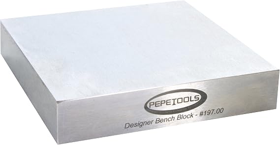 Pepetools Designer 4" X 4"X 3/4" Jewelers Steel Bench Block