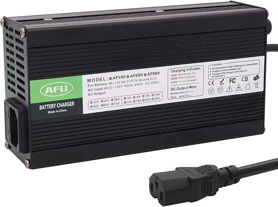 72V 5A Lead Acid Battery Charger 82.8V With Cooling Fan (DC Plug C13 N+L-)