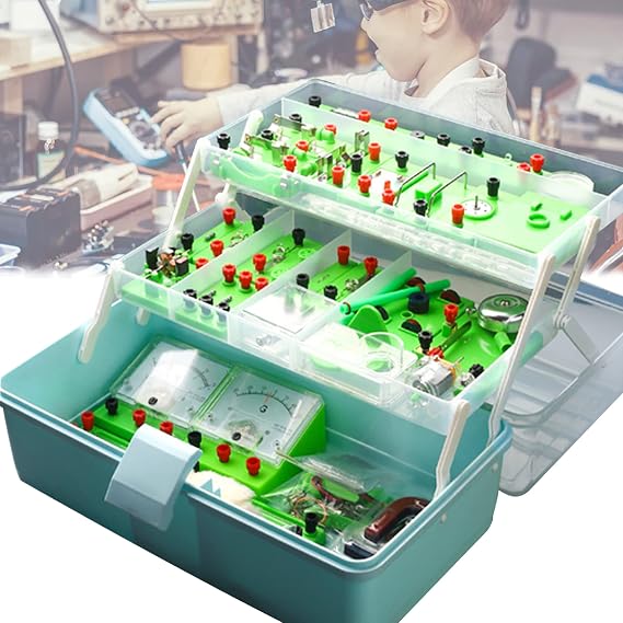 Electromagnetic Lab Kit Physics Science Lab Basic Circuit Learning Starter Kit for Junior Senior School Students Electromagnetism Elementary Electronics