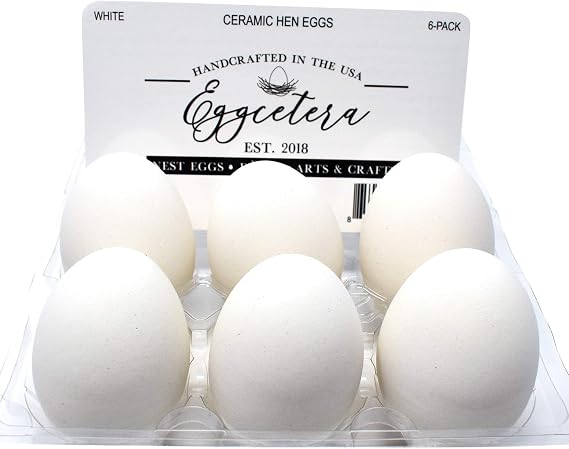 Ceramic Nest Eggs 6-Pack (White)