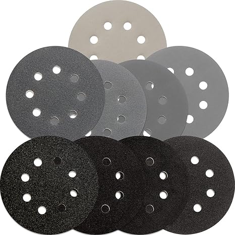 S&F STEAD & FAST 5 inch Wet Dry Sanding Discs Hook & Loop 54 pcs | 80 120 180 220 400 600 1000 2000 3000 Grit Silicon Carbide Orbital Sander Sandpaper Assortment with Tack Cloth
