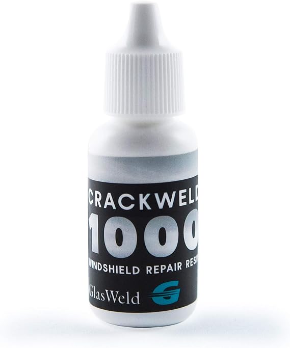 CrackWeld 1000 Windshield Repair UV Resin for Long Cracks Professional Auto Glass Crack Repair UV Resin Glue Fluid, Windshield Chip Fix for Moderate Climates, Clear, 30 ml, Grey Tint