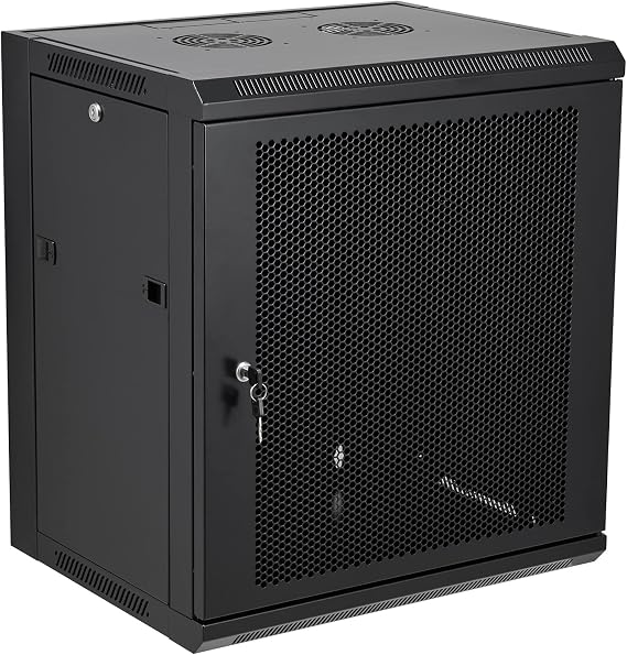 12U Wall Mount Server Cabinet Network Rack Vented Enclosure Locking Door