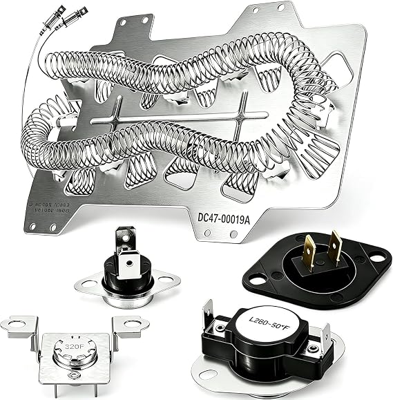 [Upgraded] DC47-00019A Heating Element for SAMSUNG Dryer DV42H5000EW/A3 DV42H5200EP/A3 DV45H7000EW/A2 DV40J3000EW/A2 DVE50R5400V/A3 DV365ETBGWR/A3 DVE50R5200W/A3 DVE50M7450W/A3 DV210AEW/XAA