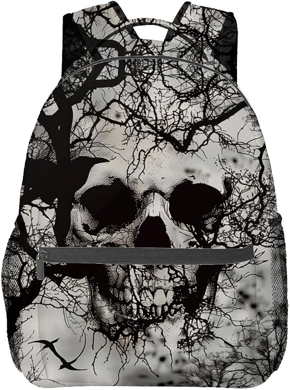 Skull Backpack Travel Backpacks Laptop Rucksack,School Bookbag for Women Kids Boys Girls,Gothic Back Pack Accessories Bags,Ideal Gifts for Work, Outdoor Adventures