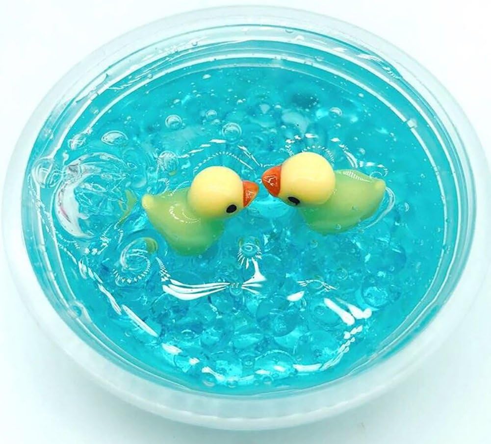 yuye-xthriv 60ml100ml Slime Mud Duck Crystal Mud Decompression Toy DIY Little Duck Crystal Mud Clay Clear Slime Stress Relieve Kids Toys Blue 60ml