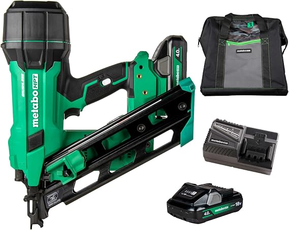 Metabo HPT 18V MultiVolt Cordless 30 Paper Tape Framing Nailer Kit, 3-1/2" Framing Nailer, Power Tool with 4.0Ah Lithium Ion Battery, Drives 2" to 3-1/2" Nails, Powerful Brushless Motor, NR1890DCA