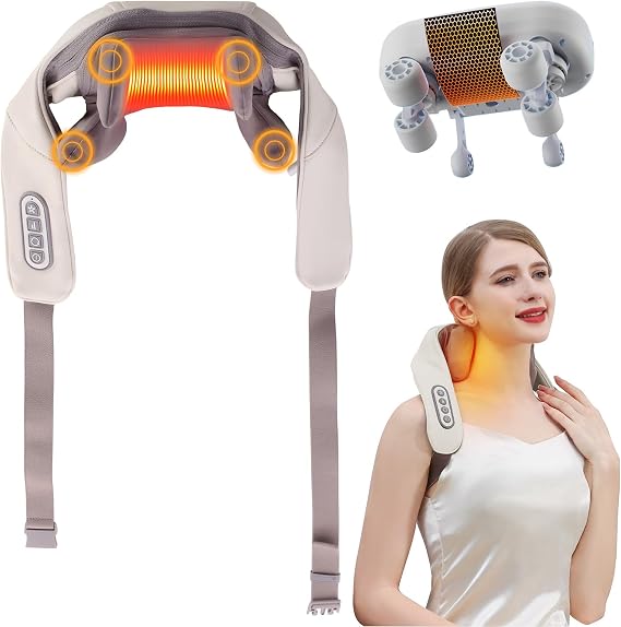 AERLANG Shiatsu Neck and Back Massager with Heat,Neck Massager Cordless Deep Tissue 4D Kneading Massage for Neck, Back, Shoulder, Fathers Day Gift Ideas,Birthday Gifts for Women Men Mom Dad