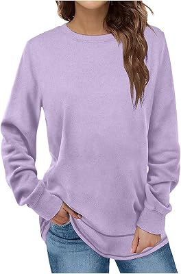 Women Fashion Autumn Winter T Shirt Round Neck Long Sleeve Blouses Shirts Loose Casual Pullover Tops