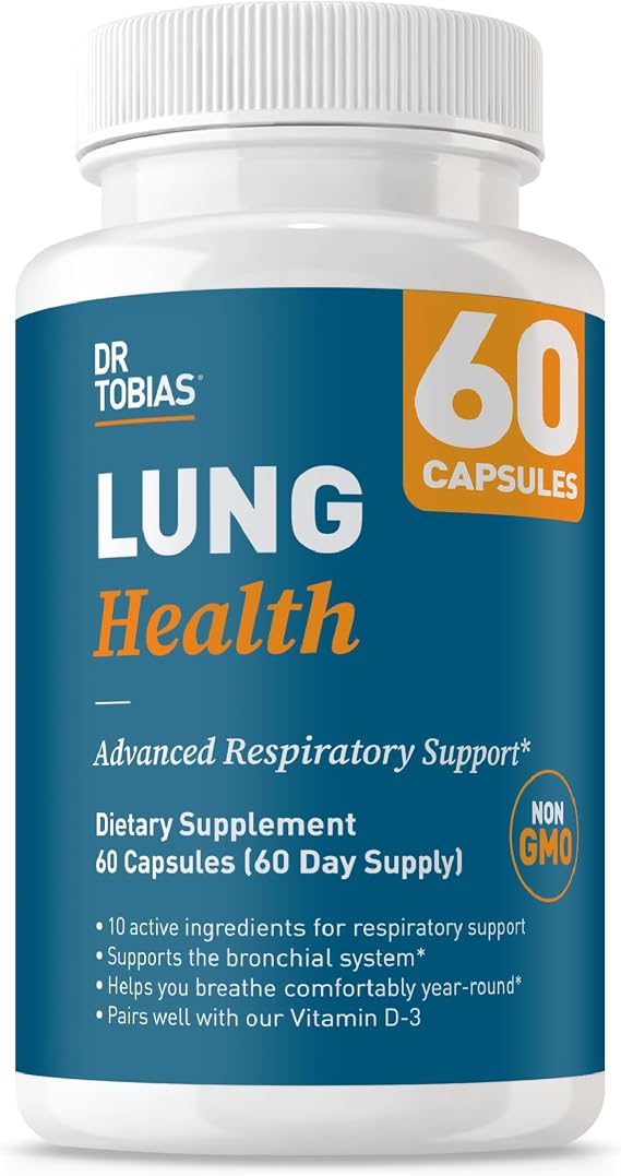 Dr. Tobias Lung Health Respiratory Support 60 Capsules | Lung Supplement