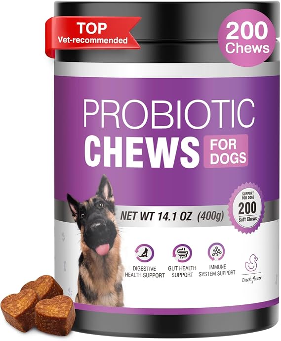 Probiotics for Dogs 200pcs Dog Probiotics for Digestive Health Duck