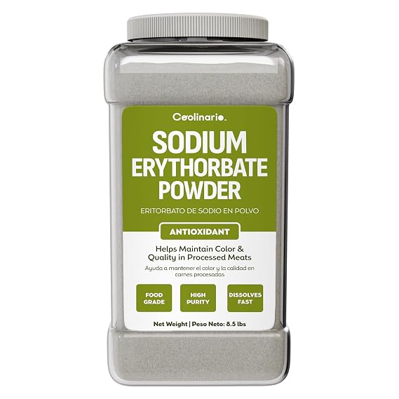 Coolinario Sodium Erythorbate Powder (1 GAL-8.5 LB) High-Purity Antioxidant