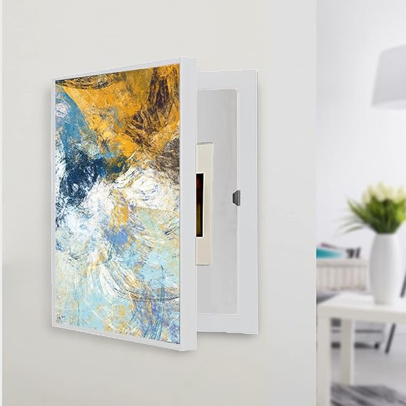 breaker box cover decorative, Hide Paintings Wall Decoration Cover Electric Meter Counter Modern Decorative Cover Electric Box Suitable for Living Room The Bedroom The Office The Office,White,C ( Colo