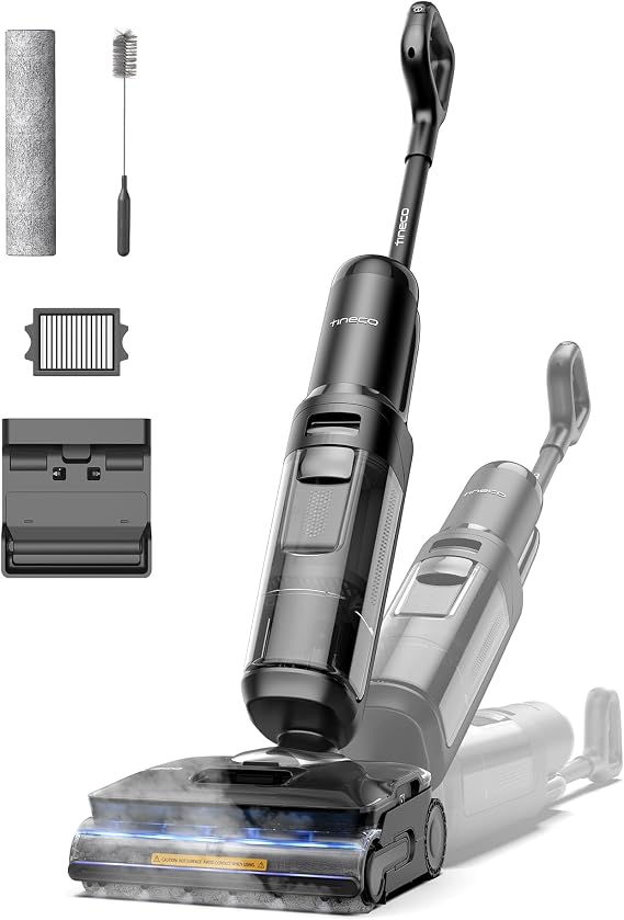 Tineco Floor One S7 Stretch Steam Cordless Wet Dry Vacuum Steam Mop All-in-One, 320F HyperSteam, 180 Lay-Flat, Anti-Tangle Design, FlashDry Self-Cleaning, Up to 75 Min Runtime