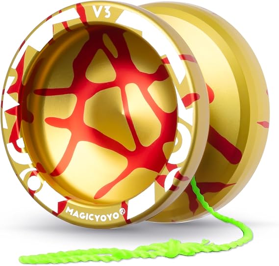 MAGICYOYO V3 Responsive Yoyo for Kids 8-12, Professional Yoyo for Adults | Dual Purpose Trick Yoyo for Adults with 12 YoYo Strings, Yoyo Storage Case, Accessory Kit (Golden Red)