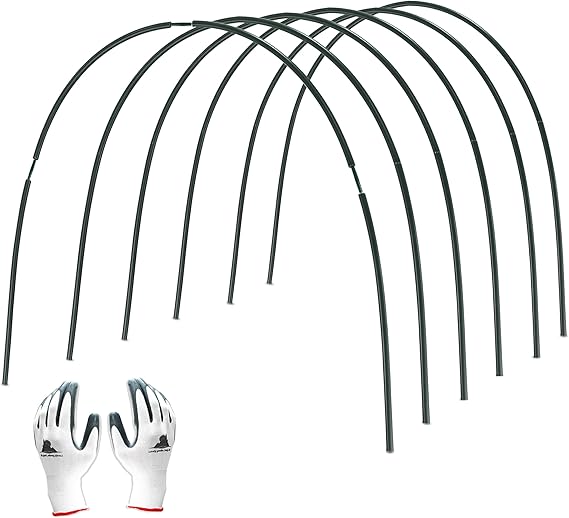 Gardzen Garden Hoops for Raised Beds Greenhouse Hoops, DIY Kit for Row Cover Garden Netting, All Season Plant Protection, 48 Pcs