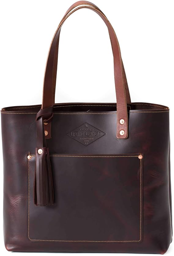 Deluxe Leather Tote Bag for Women, Leather Handbag, Leather Purse, Monogram Tote, Made in the USA