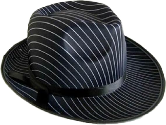 Squirrel Products White Pinstripe Gangster Hat Fedora