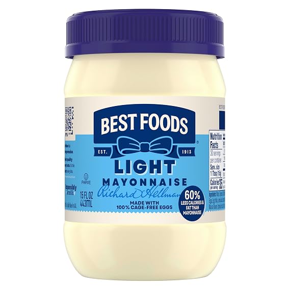 Best Foods Mayonnaise Light Mayonnaise Creamy Condiment for Sandwiches and Simple Meals Sandwich Spread 15 oz
