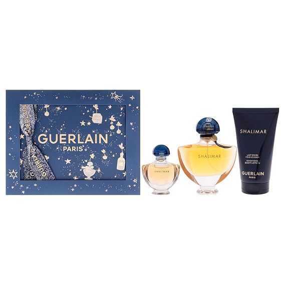 Shalimar by Guerlain for Women - 3 Pc Gift Set 1.6oz EDP Spray, 0.16oz EDP Spray, 2.5oz Body Lotion