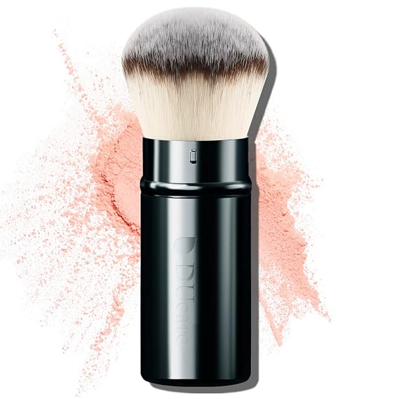 DUcare Retractable Airbrush Kabuki Brush for All Face Makeup Self Tanner Brush & Foundation for Liquid, Cream and Powder Face Makeup With Aluminum Handle