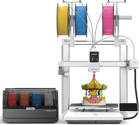 (Bundle Anycubic Kobra X) Anycubic Kobra X 3D Printer + ANYCUBIC ACE 2 Pro, Realize 7 Color,Perfect for Family DIY Projects