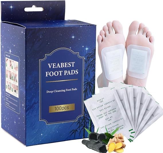 Foot Pads 100 Pieces Bamboo Vinegar Foot Patches Deep Cleansing Feet Pads