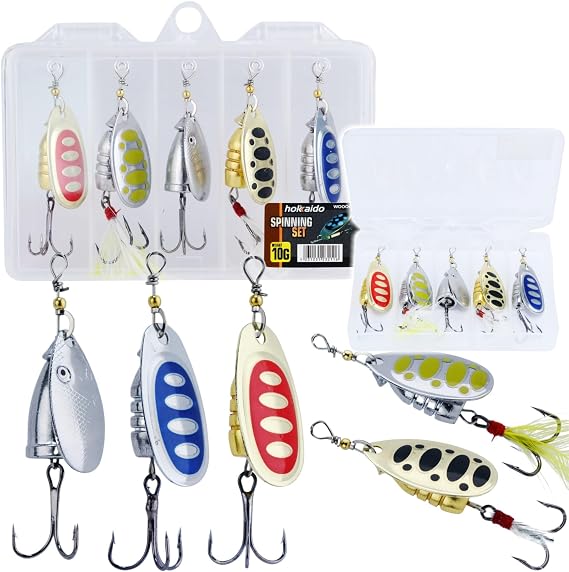 Set of 5 Spinners 10 g Multi-Colour Hokkaido Spinners in Board