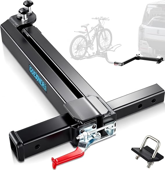 Swivel Hitch Adapter for 2" Hitch 0-180 Degree Swing Arm 250lbs Load Capacity Bike Rack Extension Accessory for Cars, Trucks, SUVs (Style 1)