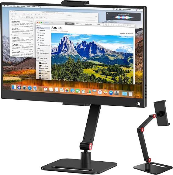 Portable Monitor Stand Mount 15.6 for Desk, 360 Adjustable Aluminum Alloy Tablet Stand Holder Compatible with iPad Pro/Air/Mini, Tablets, Portable Monitor 7"-15.6", Samsung Galaxy Tab, Kindle
