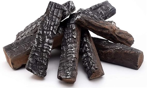 Fireplace Decoration Petite Ceramic Wood, Gas Fireplace Log Set (8)