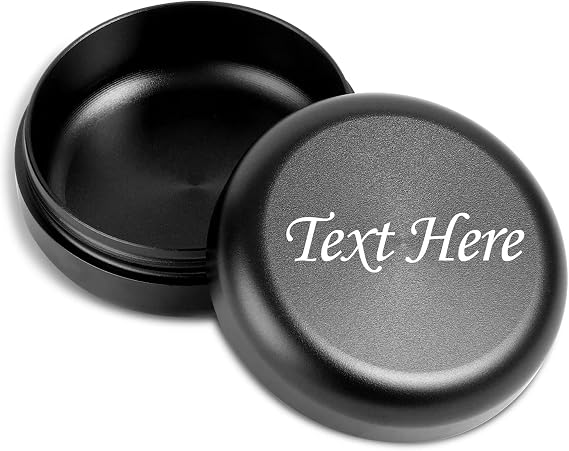 Personalized Herb Storage Container in Sturdy, Pocket Storage Case Container Smell Proof and Air Tight - Portable, Perfect Jar to Stash in your Pocket, No Smell Container (Black)