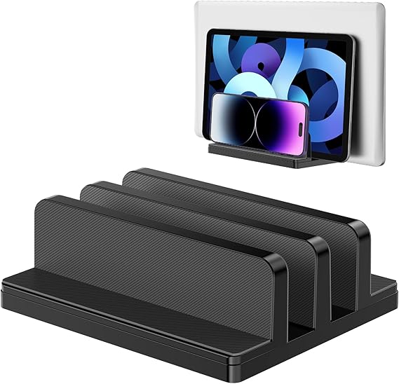 Vertical Laptop Stand, Laptop Holder with Adjustable Dock