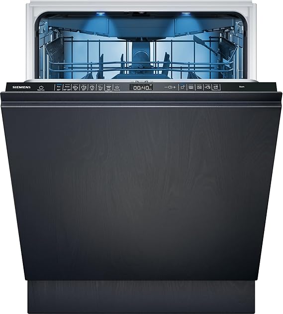Siemens SX95EX12CE iQ500 Smart Dishwasher Fully Integrated Dishwasher 60 cm Made in Germany XXL Cutlery Drawer Extra Quiet VarioSpeed AutoOpen Dry GlassZone VarioScharnier [Energy Class A]