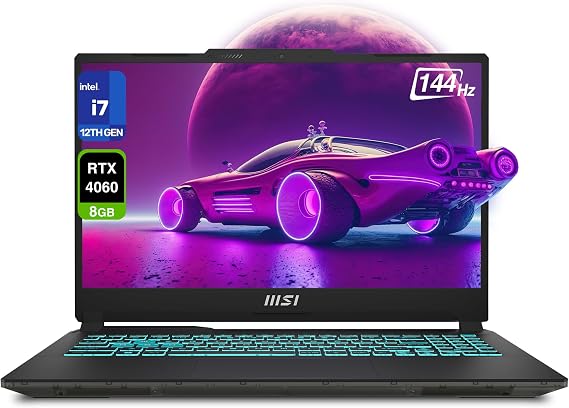 msi Cyborg 15 Cyborg Gaming Laptop, Intel i7-12650H, 32 GB DDR4 RAM, 2 TB PCIe SSD, 15.6" FHD (1920x1080) Display, Nvidia G-Force RTX 4060, RGB Backlit Keyboard, W11 Home, Translucent Black