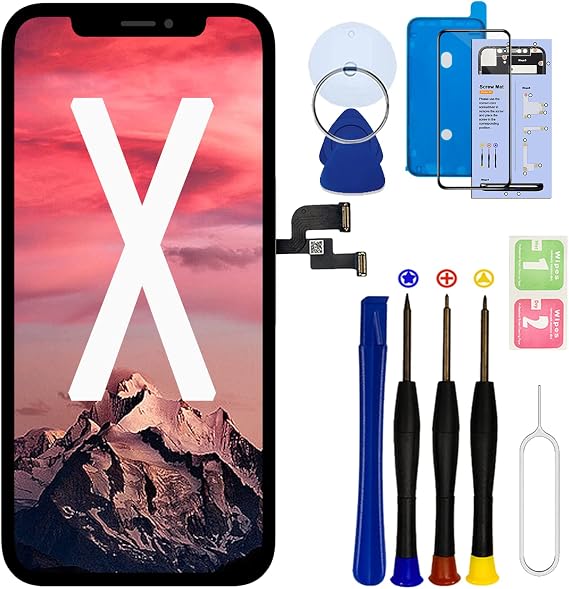 iPhone X 5.8" LCD Screen Replacement Touch Screen Digitizer Assembly Frame with Repair Kit