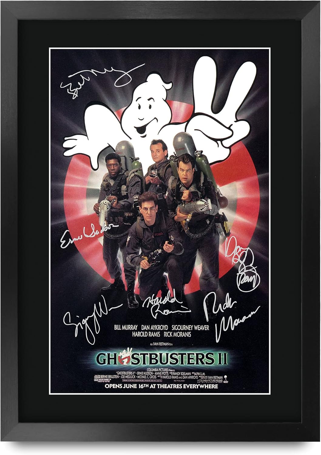 HWC Trading FR A3 Ghostbusters 2 Bill Murray, Dan Aykroyd Gifts Printed Poster Signed Autograph Picture for Movie Memorabilia Fans - A3 Framed
