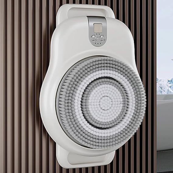 Electric Body Brush Back Scrubber Wall Mounted, Electric Back Exfoliating Bath Wash Pad, 360 Automatic Back Scrubber,2-Speed Adjustment, for Shower Deep Cleansing