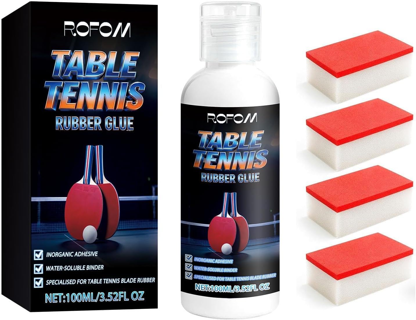 Table Tennis Bats Glue, Quick Dry Racket Rubber and Blade Adhesive for Assembly and Maintenance for Assembling Ping Pong Paddle, Strong Bonding, Prevents Peeling