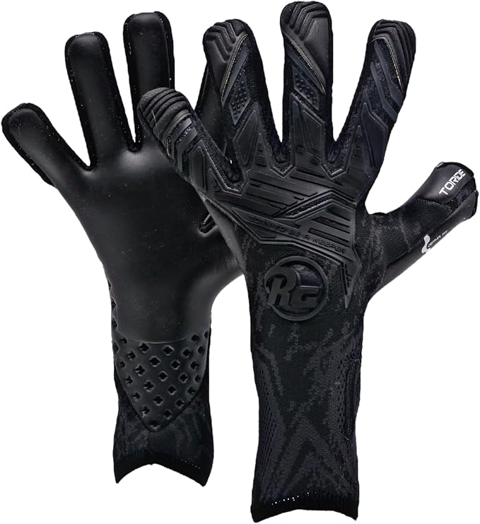 RG G TORIDE Goalkeeper Gloves Negative Cut | PRO Black Contact German Latex Elite Grip - Derma Fit Technology | High-Density Punch Zone Wrist Fit | Ultra-Lightweight All-Weather Soccer Gloves