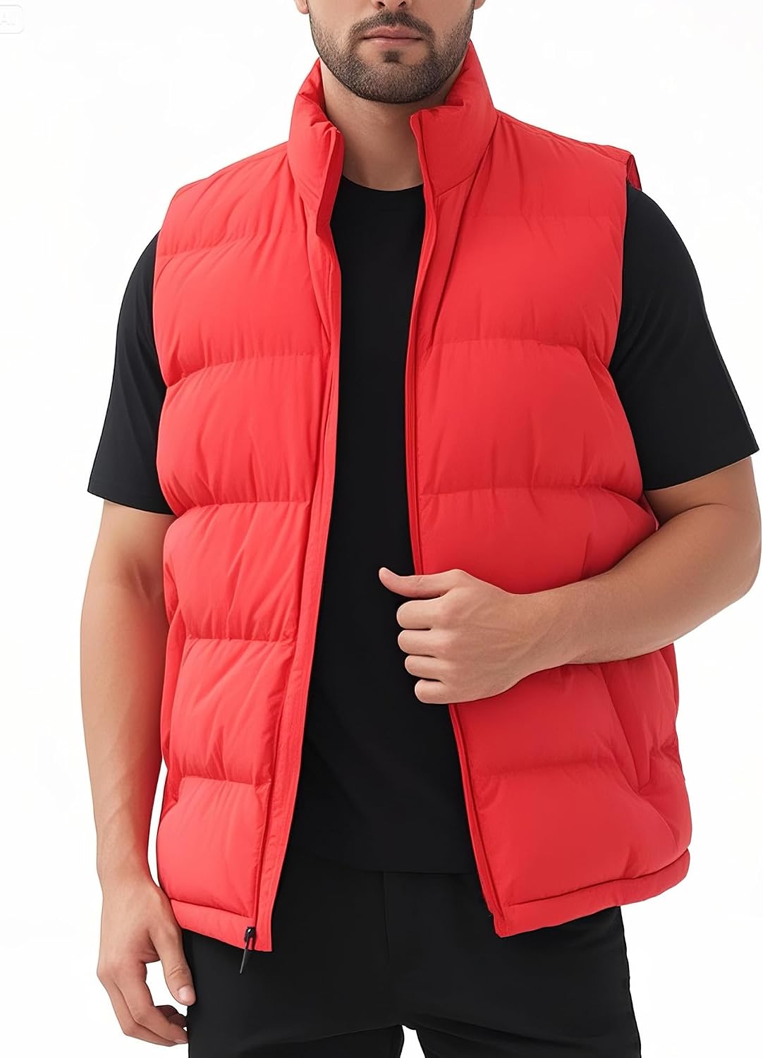 JIHUILAI Mens Puffer Vest Winter Jacket Warm Puffy Vests Men Outdoor Sleeveless Lightweight Water-Resistant Vest M To 3XL