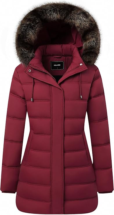 Women's Winter Coat Waterproof Long Puffer Jacket with Detachable Hood