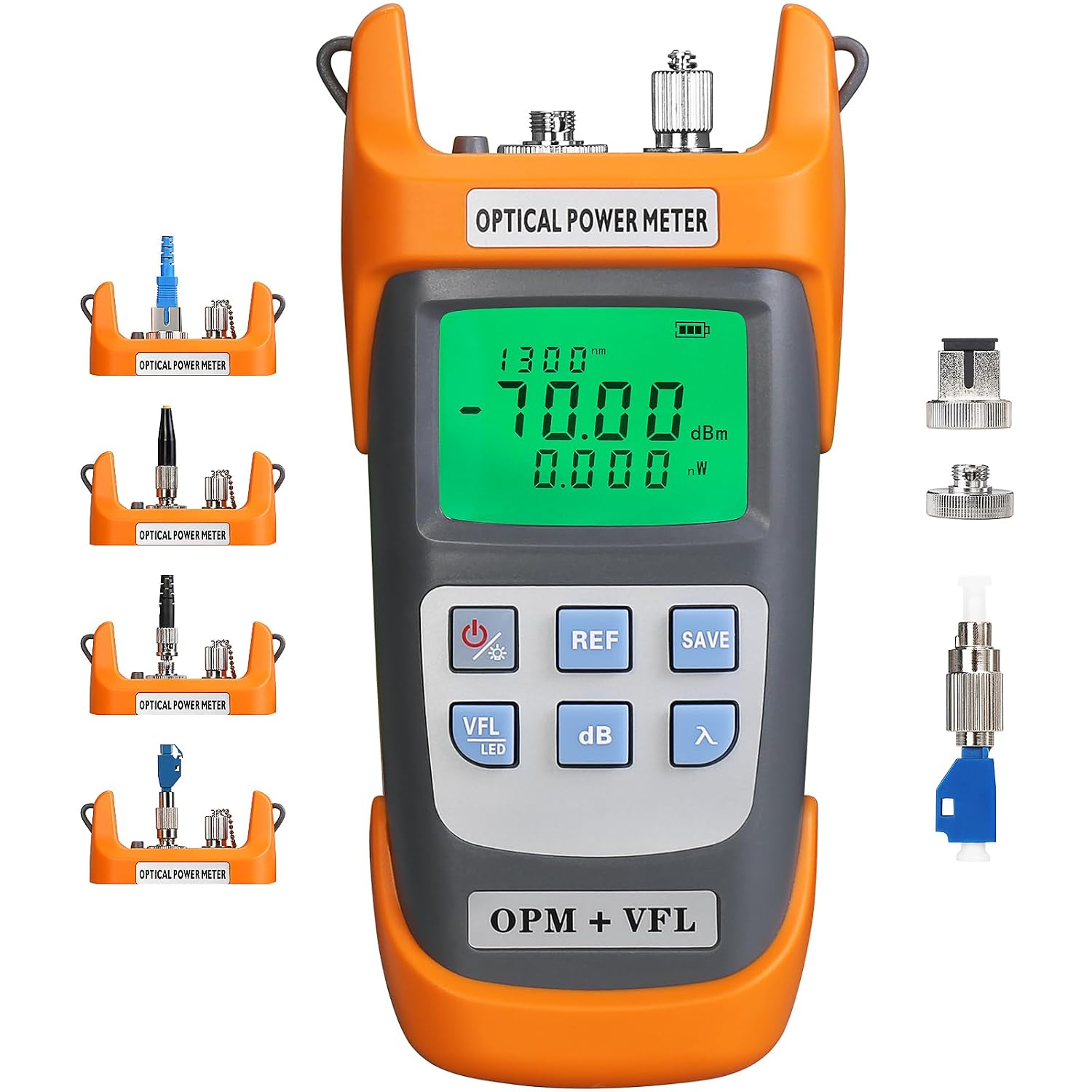 A-G710B Fiber Optic Power Meter Integrated Machine 15-70~10dbm with LC Adapter SCFCST Interface Adapter Fiber Optic Cable Tester Optical Power Meter