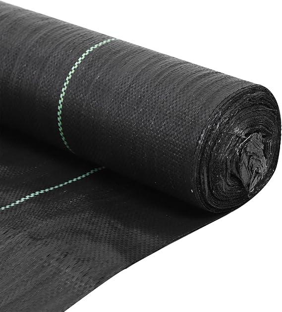 6ft x100ft Black Weed Barrier Landscape Fabric | Heavy Duty 3.2OZ French Drain Fabric Ground Cover Weed Cloth for Erosion Control, Outdoor Gardening Weed Control Mat