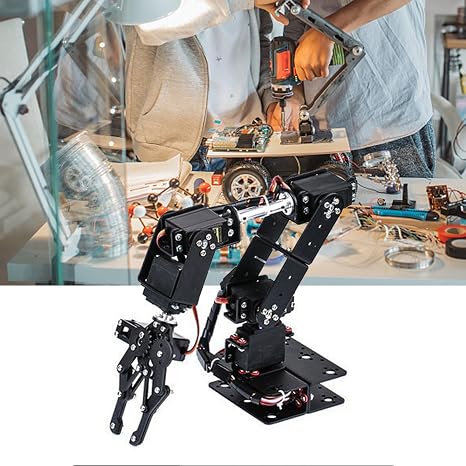 Mechanical Arm Claw Kit 6DOF Manipulator Black Robot Arm Industrial Robot Parts for College Teaching or DIY Production